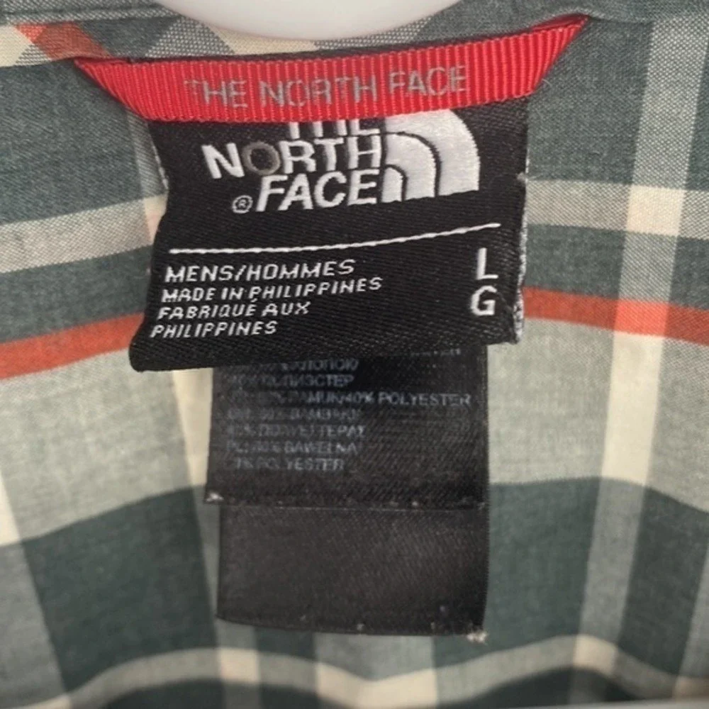 The North Face Button Up Shirt Men's Large Plaid Short Sleeve Outdoor Size Large